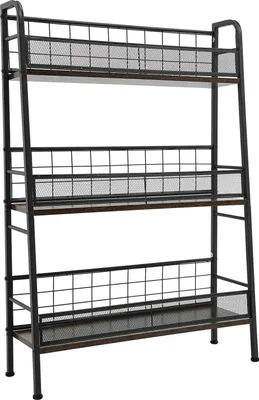 Immagine prodotto di Scaffale per dischi in vinile - Scaffale indipendente - Tre ripiani - Struttura in metallo e MDF - Dimensioni 66×21,8×100 cm - Portata 25 kg - Per LP e riviste - Nero