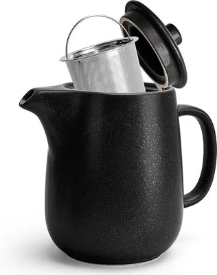 Zdjęcie produktu dla Ceramiczny dzbanek do herbaty 1,2 l, czarny (antracytowy)