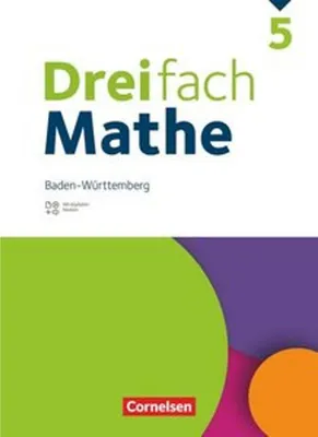 Produktbild von Dreifach Mathe 5. Schuljahr. Baden-Württemberg - Schulbuch - Mit digitalen Hilfen, Erklärfilmen und Wortvertonungen