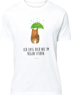 Produktbild von Mr. & Mrs. Panda T-Shirt Bär Regenschirm - Weiß - Geschenk, Teddy, Familie, Liebeskummer, oberteil, Liebe, Tshirt, S, Spruch, Pärchen, Freunde, Lustiges, Shirt