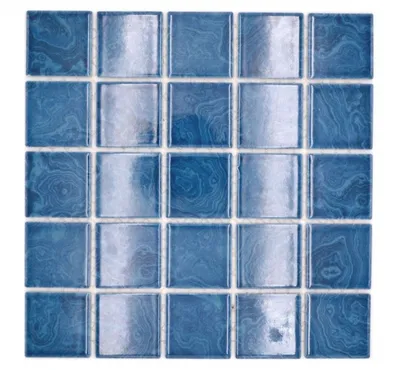 Produktbild von Keramikmosaik blau glänzend k.A. Mosaikfliese Küchenwand Fliesenspiegel Bad Duschwand MOS14-0404_f