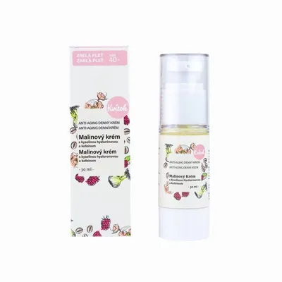 Obrázek produktu pro Kvitok Malinový krém s kyselinou hyaluronovou a kofeinem pro zralou pleť 40+ 30 ml