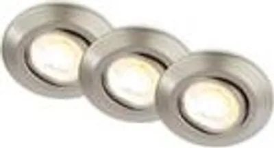 Produktbild von 3er Set LED Einbaustrahler Schwenkbar Spots 230V CTS Ra90 Schalter Nickel Matt