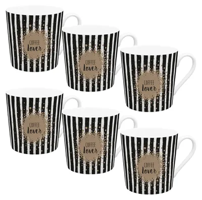 Kaffeetassen-Set 6er-Pack Porzellan Coffee Lover 350 ml