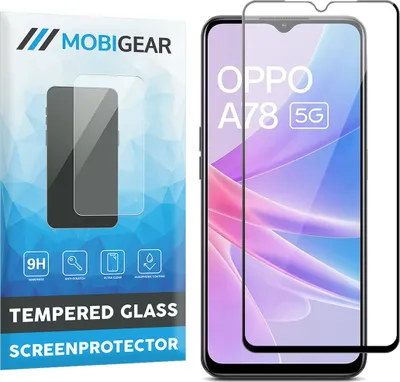 Produktbild von Mobigear Premium  OPPO A78 Panzerglas Gehärtetes Glas Displayschutz - Hüllenfreundlich - Schwarz