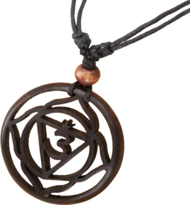 Produktbild von Chakra Halskette, Boho Chakra Kette aus Holz - Ajna, Braun, Ketten & Modeschmuck für den Hals