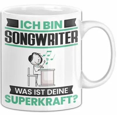 Produktbild von Songwriter Tasse Geschenk für Songwriter Geburtstag Lustiger Spruch Kaffee-Becher Was Ist Deine Superkraft (Weiß)