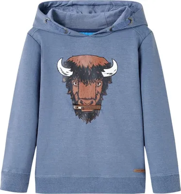 Produktbild von Kinder-Kapuzenpullover Blau Melange 104