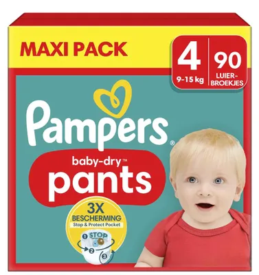 Produktbild von Pampers Baby-dry – Windelhosen – 90 Stück – Größe 4 (9–15 kg)