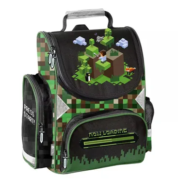 Produktbild von Schulranzen für Jungen und Mädchen, 4er-Set - Schul-Rucksack für Kinder mit Federmäppchen - Schuhbeutel und Hausaufgabenheft - Game Motiv- 1-3 Klasse