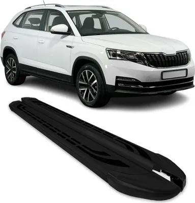 Image de Marchepieds Latéraux Pédale pour Skoda Kamiq 2020-2025 Aluminium Noir 2x