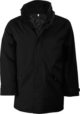 Produktbild von Kariban Herren Parka Kapuzenparka Regenmantel Isolierjacke Winterjacke, Größe:2XL, Farbe:Schwarz