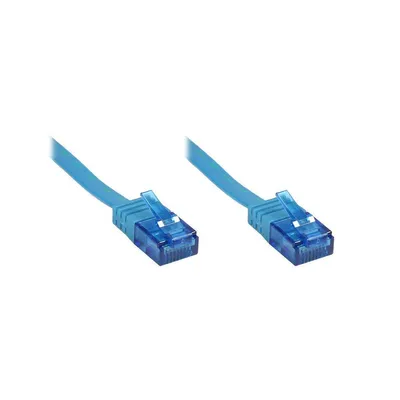 Immagine prodotto di Cavo patch, Cat. 6a, U/UTP, cavo piatto, 500 MHz, blu, 0,5 m, Good Connections®