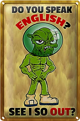 Produktbild von Blechschild Spruch 20x30cm Do you speak english See i so out