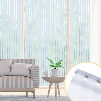Immagine prodotto di Fiqops privacy film 3D bagno 90 * 300 cm privacy film specchio film strisce finestra film autoadesivo