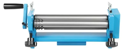 Produktbild von Rollenbiegemaschine - Manuelle Rundbiegemaschine für Stahldraht - Verstellbar bis 5 mm - Walzendurchmesser 32 mm - Stabil für Möbelbau & Handwerk - Silber/Blau
