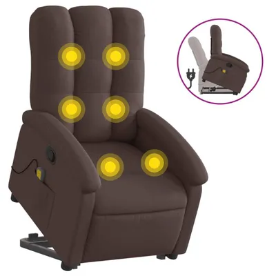 Produktbild von Massagesessel mit Aufstehhilfe Dunkelbraun Stoff