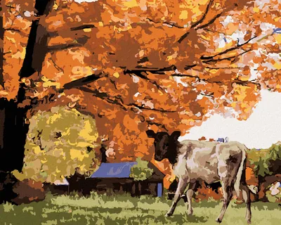Produktbild von Zuty - Malen nach Zahlen - KUH UNTER EINEM BAUM, 40x50 cm, mit Keilrahmen (bereits gespannt)