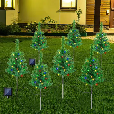 Zdjęcie produktu dla Izrielar 2x solarne lampki choinkowe do wbijania w ziemię, 1 do 4, 4 W, 8 trybów świecenia