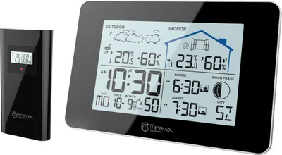 Produktbild von LCD Funk-Wetterstation mit Außensenor Wecker Funkuhr Kalender Vorhersage Hygro - 4-MV5792-1