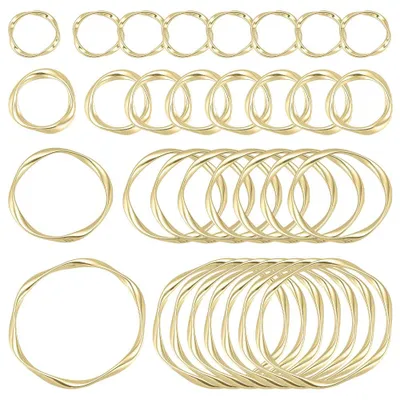 Schmuckverbinder aus Legierung, 32 Stück, 4 Größen, goldfarben