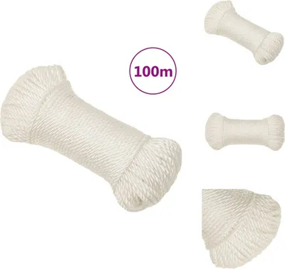 Obrázok produktu pre vidaXL Pracovné lano biele 6 mm 100 m polypropylén - Laná