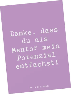Produktbild von Mr. & Mrs. Panda Postkarte Spruch Mentor Potenzial - Lavendeltraum - Geschenk, Mentorinnen und Mentoren, Aufmerksamkeit, Weisheit, Ansichtskarte, Wertschätzung, bildkarte