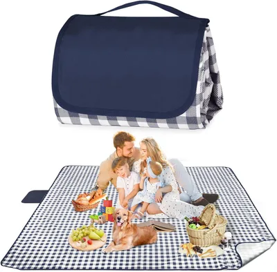 Obrázok produktu pre Pikniková deka 200 x 200 cm, modrá, vodotesná, pre pláž