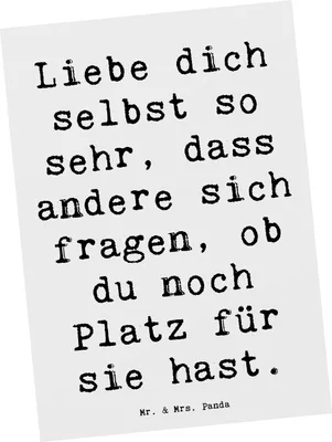Produktbild von Mr. & Mrs. Panda Postkarte Spruch Selbstakzeptanz Liebe - Weiß - Geschenk, Mitgefühl, Fotokarte, Schwäche, Ansichtskarten, Stimmungen, Motivation, Zitat, Postkarten