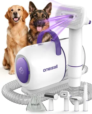 Productafbeelding van Hondenstofzuiger met borstel - 4-in-1 set voor vachtverzorging en dierenharen - 1,5 liter