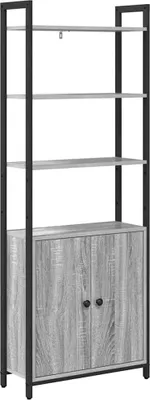 Immagine prodotto di vidaXL Libreria a 6 ripiani, 60 x 24 x 161 cm, realizzata in legno composito, finitura Sonoma grigio