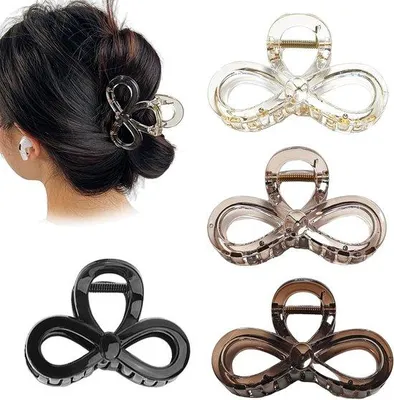 Produktbild von Glanzende Haarklemmen für Frauen mit dichtem Haar, große Claw Clips, 4 Stück