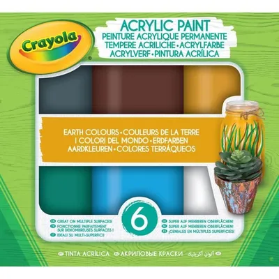 Produktbild von Crayola 54-4411, 59 ml, Blau, Braun, Grün, Grau, Weiß, Gelb, Matte