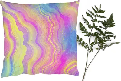 Produktbild von MuchoWow® Zierkissen Sofakissen Wohnzimmer Dekokissen 40x40 cm Achat - Regenbogen - Neon - Edelsteine - Foto Kissen - Schlafzimmer Dekoration