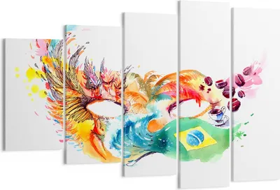 Produktbild von Bild auf Leinwand - Leinwandbild - Flagge Karneval Brasilien - 150x100cm - Wand Bild - Wanddeko - Leinwanddruck - Bilder - Kunstdruck - Wanddekoration - Leinwand bilder - Wandkunst - EG150x100-3036