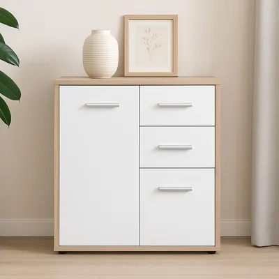 Produktbild von Kommode mit 2 Schubladen Nina Sonoma/Weiß