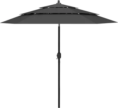 Immagine prodotto di The Living Store Ombrellone con palo in alluminio a 3 strati antracite 2,5 m