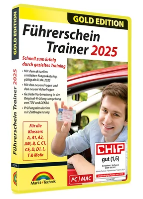 Produktbild von Führerschein Trainer 2025 - Gold Edition - Aktuelle Version ab 01.04.2025