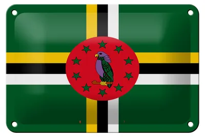 Produktbild von Blechschild Flagge Dominicas 18x12cm Flag of Dominica