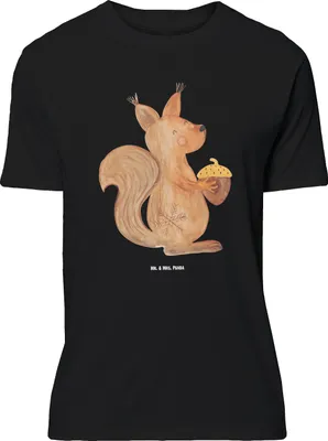 Produktbild von Mr. & Mrs. Panda Größe XL T-Shirt Eichhörnchen Weihnachtszeit - Schwarz - Geschenk, mit Spruch, Weihnachtsgruß, Shirt, Frohes Neues Jahr, Weihnachten, Frohe, Guten Rutsch