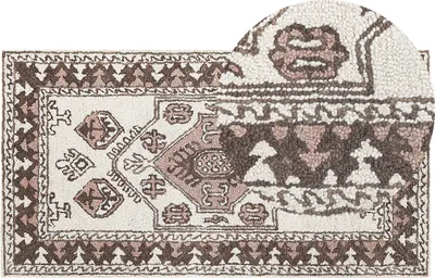 Produktbild von BELIANI Teppich mehrfarbig Wolle 80 x 150 cm handgetuftet geometrisches orientalisches Muster Boho Wohnzimmer Schlafzimmer