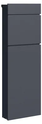 Produktbild von Relaxdays Standbriefkasten, modernes Design, HxBxT: 111 x 39,5 x 14 cm, wetterfest, 2 Schlüssel, Postkasten, anthrazit, KI-generiertes Bild