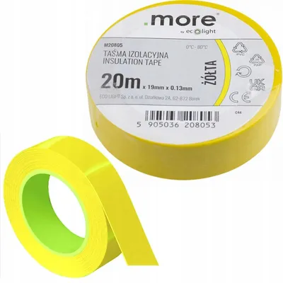 Immagine prodotto di Nastro isolante 19 mm x 0,13 mm GIALLO 20 m