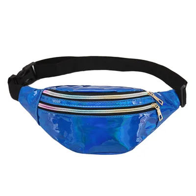 Imagen del producto de Riñonera láser AIORBER, apta para hombres y mujeres, con cinturón ajustable, ideal para deportes al aire libre, fabricada con material resistente y ligero, color azul
