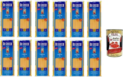 Produktbild von De Cecco Linguine Pasta di Semola di grano duro Food Service Linguine Hartweizengrieß Pasta Food Service 12x1kg + Italian gourmet polpa 400g