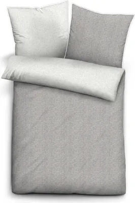 Produktbild von biberna Melange-Flanell Bettwäsche 0840500 MELANGE UNI color: sturmgrau, size: 1x 155x200 cm + 1x 80x80 cm