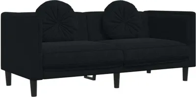 Produktbild von Sofa mit Kissen 2-Sitzer Schwarz Samt
