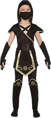 Produktbild von Mom Ninja-kostüm Für Kinder Schwarz 7-9 Years Kinder Schwarz 7-9 Years