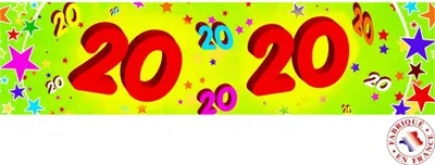 Immagine prodotto di Striscione di compleanno in carta -20 anni colorato 2,44 x 16 cm - taglia unica