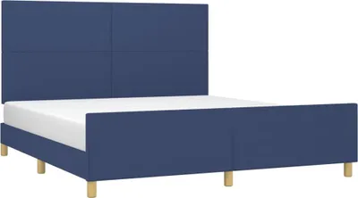 Produktbild von vidaXL Bettgestell ohne Matratze Blau 180x200 cm Stoff